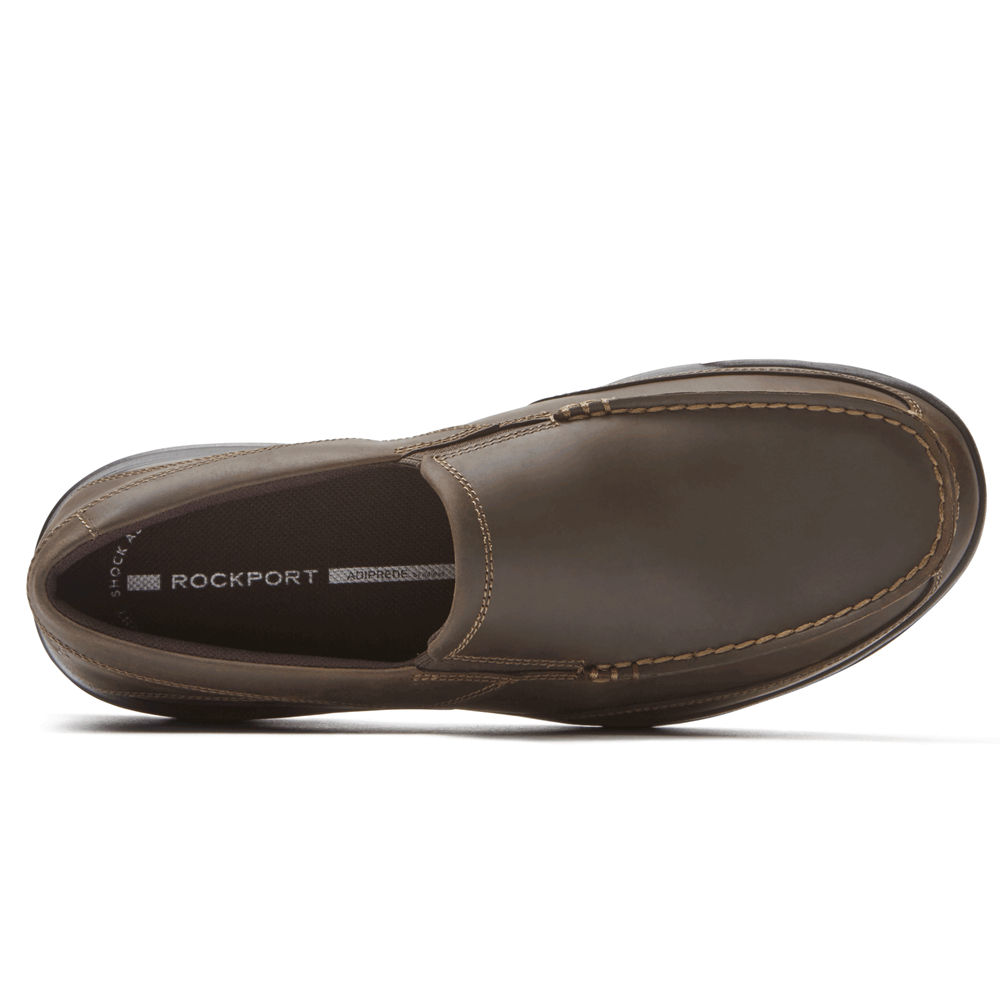 Sapato Vela Rockport Homem Marrom Escuro - Junction Point - 39257ZLYT